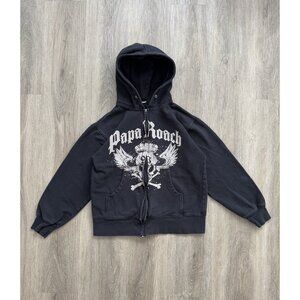 Rare Vintage Y2K Papa Roach Rock Metal Band Full Zip Hoodie Come To Papa